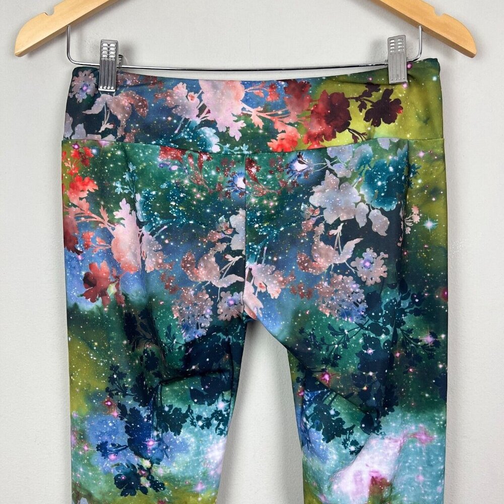 Onzie Leggings Womens Medium Large Charlie Colorful Floral Nature Galaxy Print - Picture 6 of 14